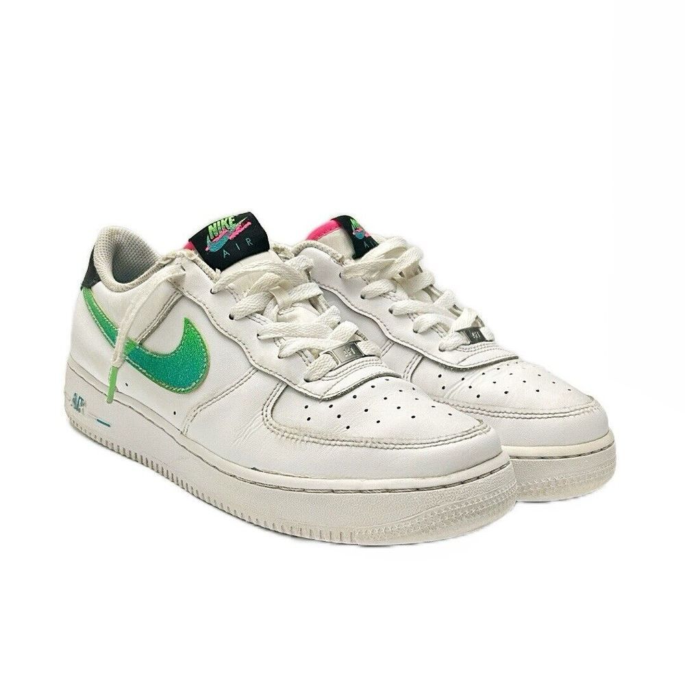 Nike Air Force 1 '07 LV8 White‎ Aquamarine Green Strike DJ5154-100 Size US 7Y